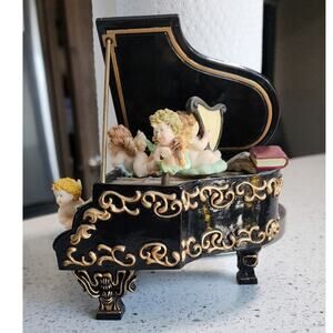 Berkeley Designs Piano Music Box With Moving Angels Plays Fur Elise Vintage 1999